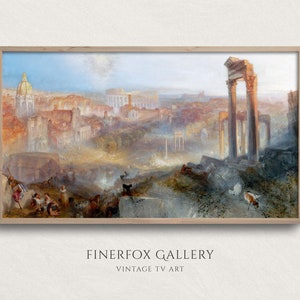 Samsung Frame TV Art | Vintage Ancient Rome Landscape Painting by Turner | Digital Download | T132