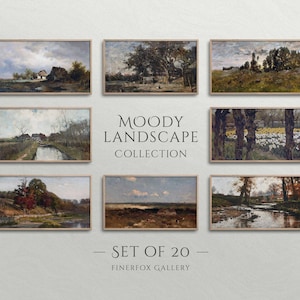 Samsung Frame TV Art Moody Landscape 20 PACK | Vintage Moody Country Landscape Oil Painting Bundle | Digital DOWNLOAD