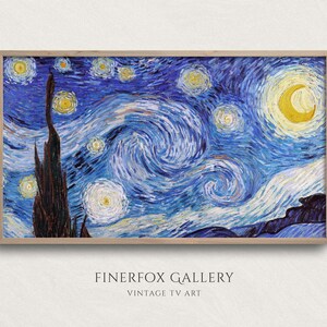 Samsung Frame TV Art | Van Gogh Starry Night Landscape Painting | Vintage Vincent Van Gogh Art | Instant Download