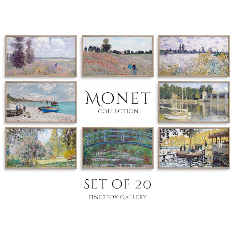 Samsung Frame TV Art 20 PACK | Monet Oil Painting Ultimate Collection | Claude Monet Art Set | Instant Download | TS103 