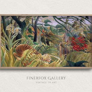 Samsung Frame TV Art | Vintage Tiger in the Wild Painting | Chinese Zodiac Year of the Tiger Art | Digital Download