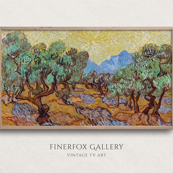 Samsung Frame TV Art | Vintage Van Gogh Olive Trees Countryside Farmland Painting | 4K Digital Download