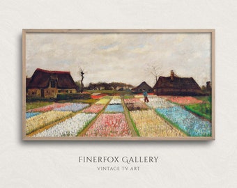 Samsung Frame TV Art | Vintage Van Gogh Flower Field Countryside Farmland Painting | Vintage Samsung Art | Digital Download