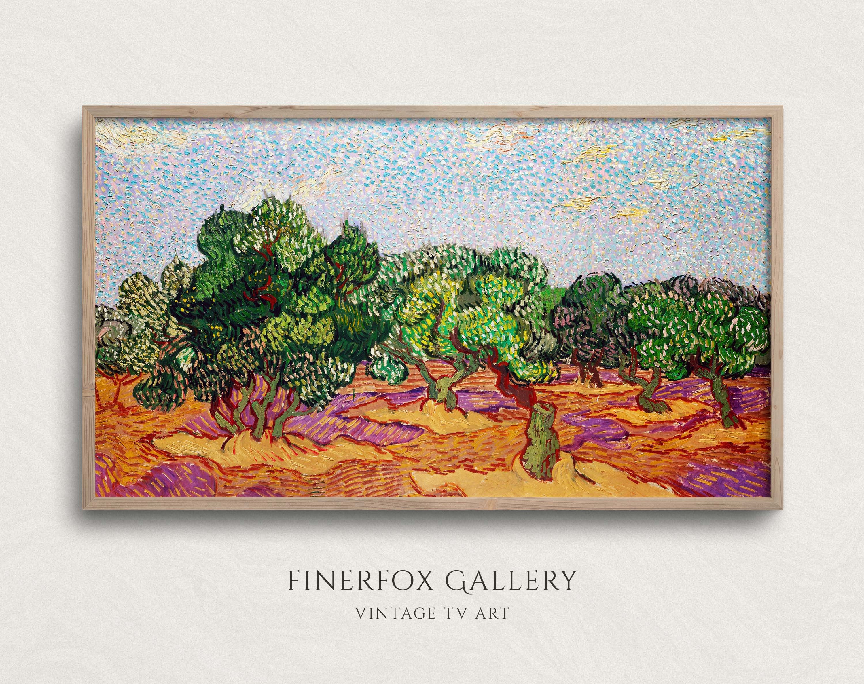 Samsung Frame TV Art | Van Gogh Green Trees Landscape Painting | Vintage Vincent Van Gogh Art | Instant Download