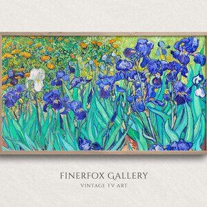 Samsung Frame TV Art | Van Gogh Iris Flowers in Garden Landscape Painting | Vintage Vincent Van Gogh Art | Instant Download