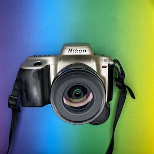 Nikon F50 Autofocus SLR 35mm Analog Film Camera + Nikkor AF D 35-80mm Lens