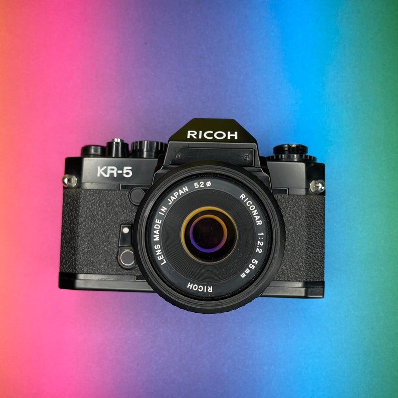 Ricoh KR5 35mm SLR Analog Film Camera With Rikonar 55mm F2.2 Prime Lens Etsy