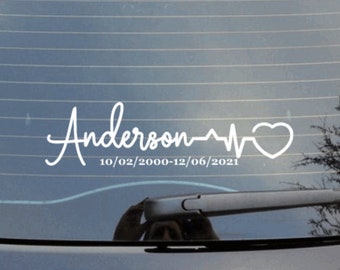 Love the lost memorial rememberance custom name window stickers