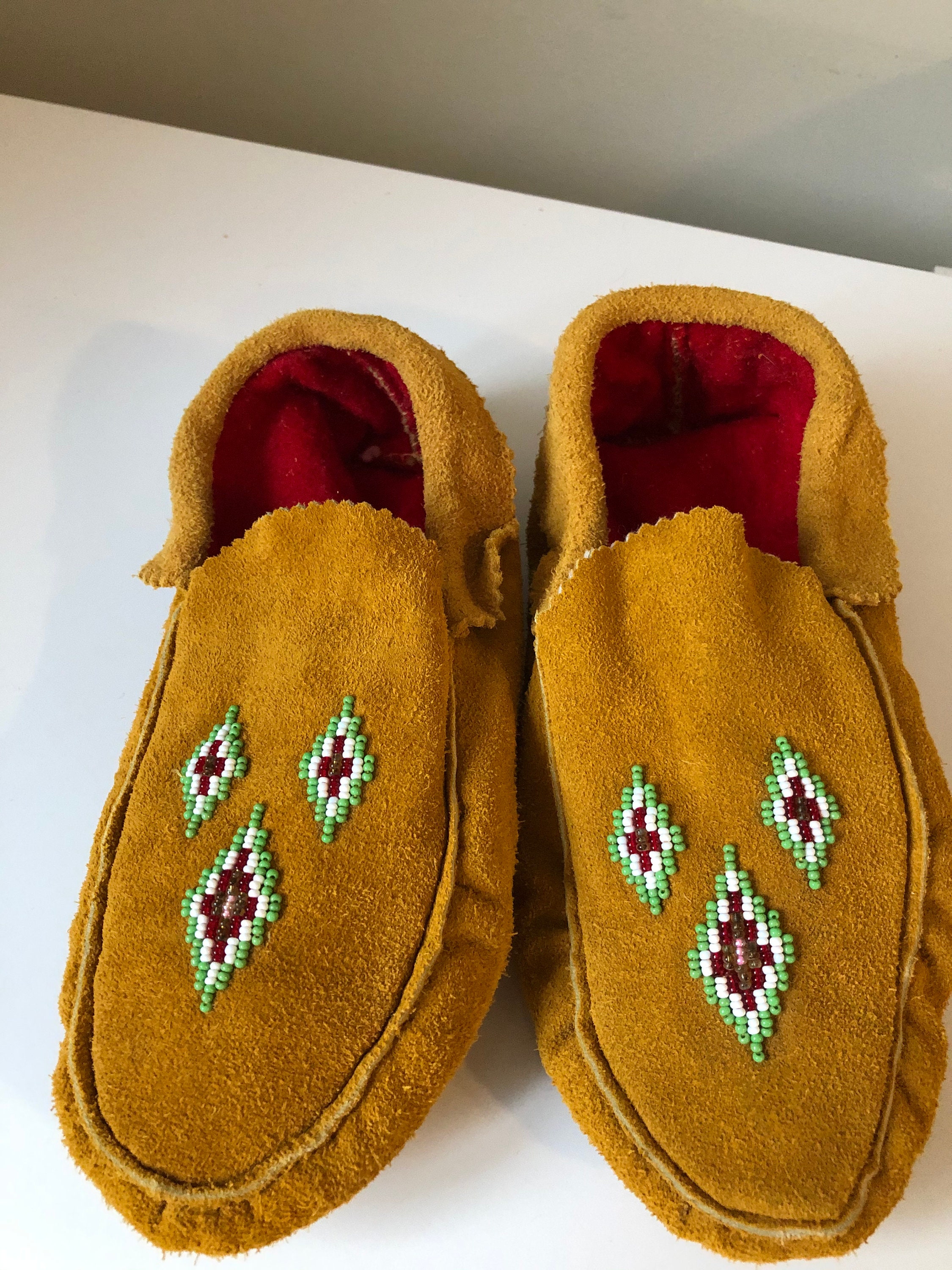 Men's Moose Hide Beaded Moccasin Shoes (Final Clearance)