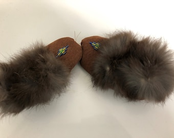 Native American Toddler/Child Beaded Leather Moccasins - Native American Arts and Crafts - Indigenous - Handcrafted - Made in Canada