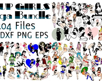 MEGA BUNDLE Pin Up girls Theme 404 Files SVG Dxf Eps Png Cricut Silhouette