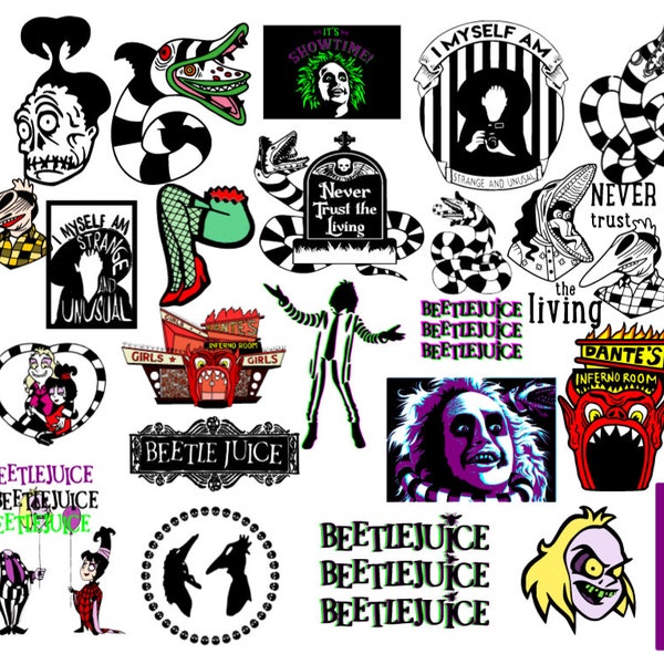 BUNDLE Beetlejuice Theme 124 Files SVG Dxf Eps Png Cricut Silhouette