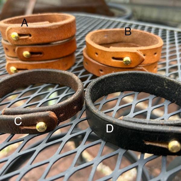 Leather horse tack bracelet