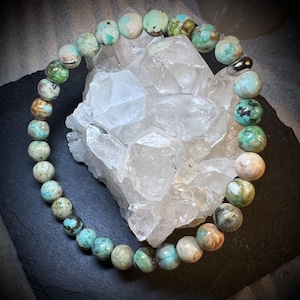 6mm Peruvian turquoise stretch bracelet