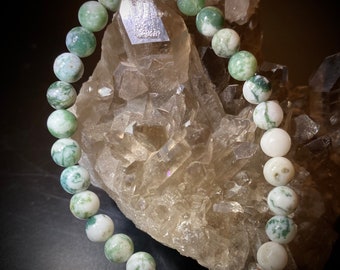 Green tree agate bracelet