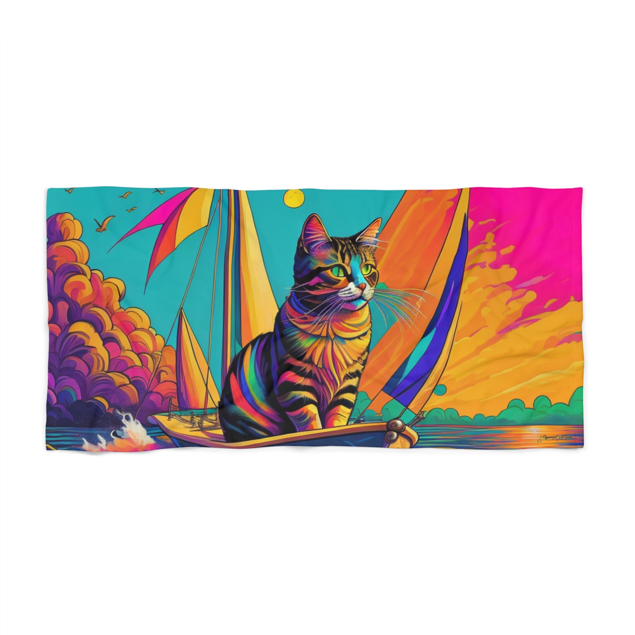 Rainbow Corn Beach Towel by KittyBitty