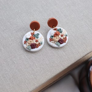 clay earrings| polymer  clay earrings| clay earrings  |floral clay earrings| clay earrings handmade|clay earrings dangle| bridal earrings