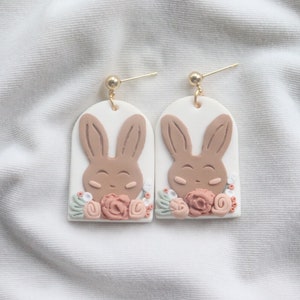 Easter earrings| bunny earrings| | Easter clay earrings| clay easter earrings| Easter gifts| clay earrings| bunny jewelry| easter jewelry