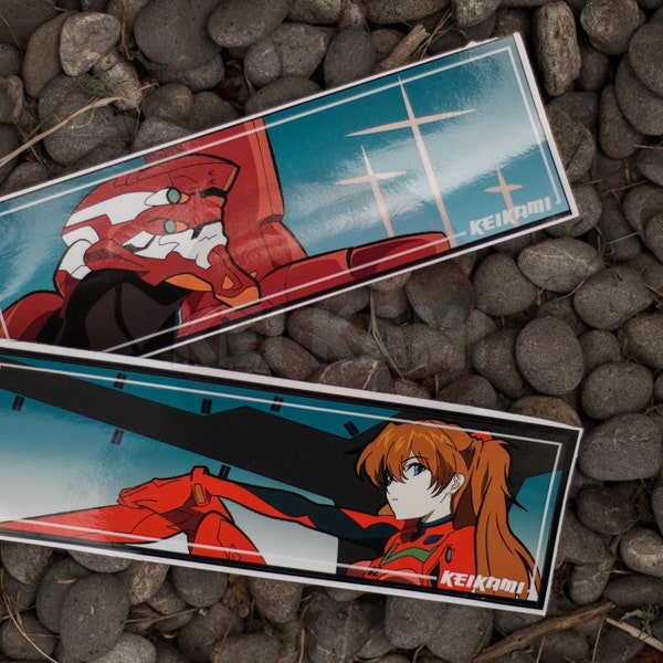 EVANGELION Unit 02 HANDMADE | Slap Decal | Asuka Langley | Waterproof Vinyl Decal | Car window Vinyl | Decal Sticker