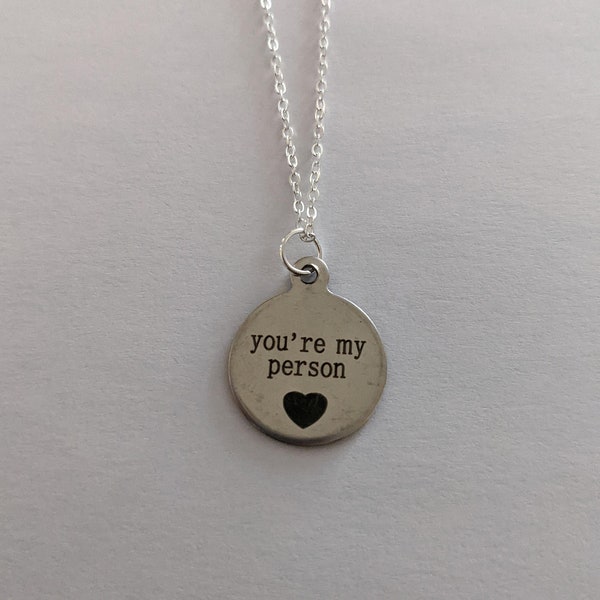 You're my person necklace, Greys Anatomy, Valentine's Day gift, Personalised necklace, Gifts for her, I love you, My person, Meredith, Yang