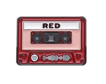 Pin de esmalte Taylor Swift Red Tape Recorder, insignia de pin de la gira de Era, regalos de Taylor Swift, insignia de pin Swifties, Sociedad de Poetas Torturados, Cruel Summe