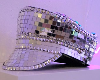 Mirror Hat // Festival Hat // Captain Hat // Rave Hat // Party Hat // Burning Man Hat // Halloween Costume Hat // Custom Designs Accepted