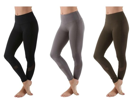 Yoga Pants With Mesh Cutouts Criscross Leg Cutouts 