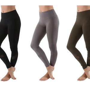Black One Leg Circle Print High Compression Leggings With Glamour Vibes  Logo -  Canada