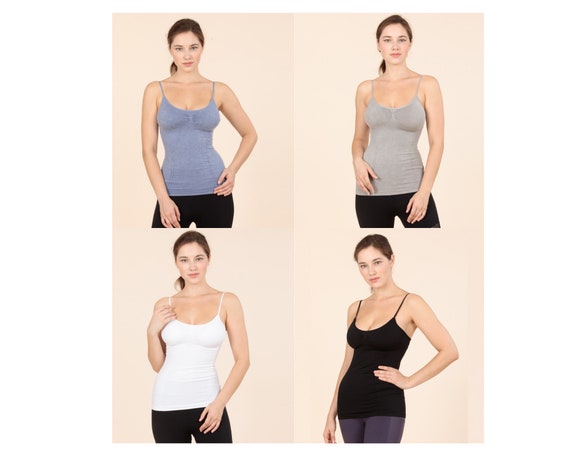 Padded Camisole Fit Top With Adjustable Straps. 