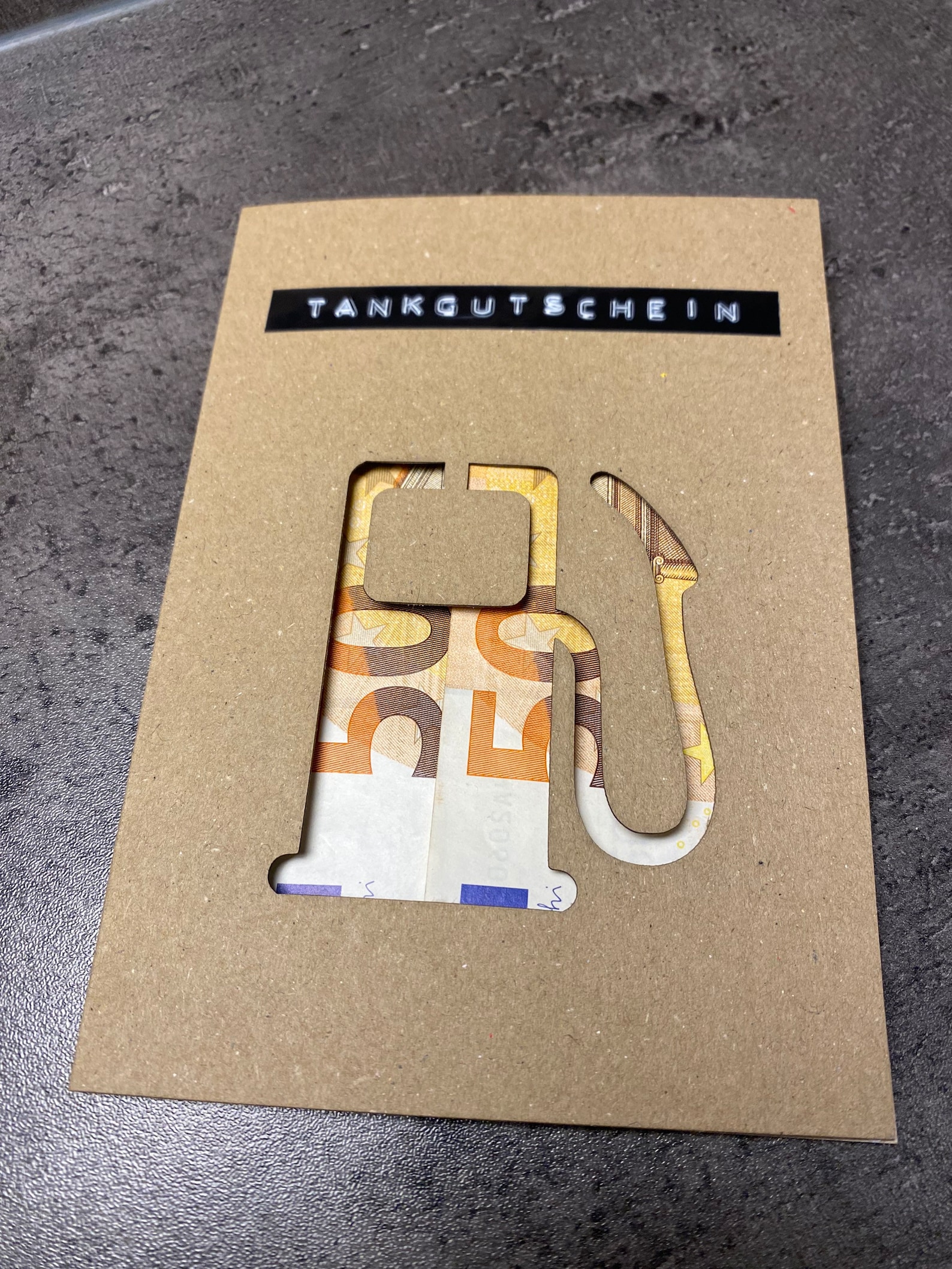 Tankrabatt Gutschein Zapfsäule Tankgutschein Geldgeschenk Karte A6