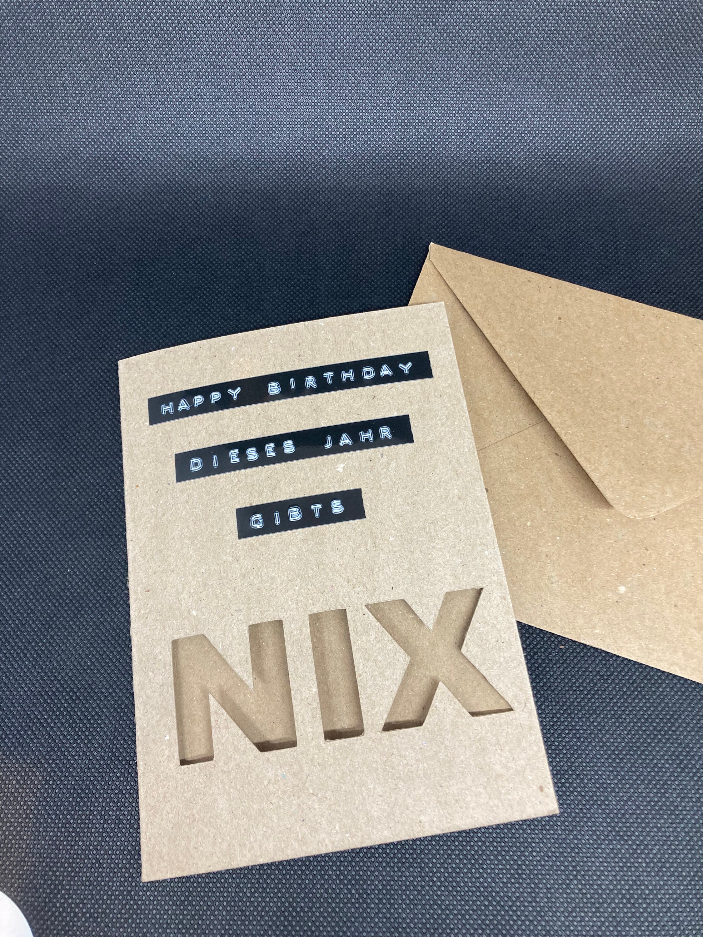 Geldgeschenk Karte NIX minimalistische Glückwunschkarte mit | Etsy
