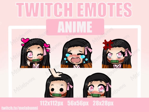 Demon Girl Emote Bundle for Twitch Discord  Chibi 