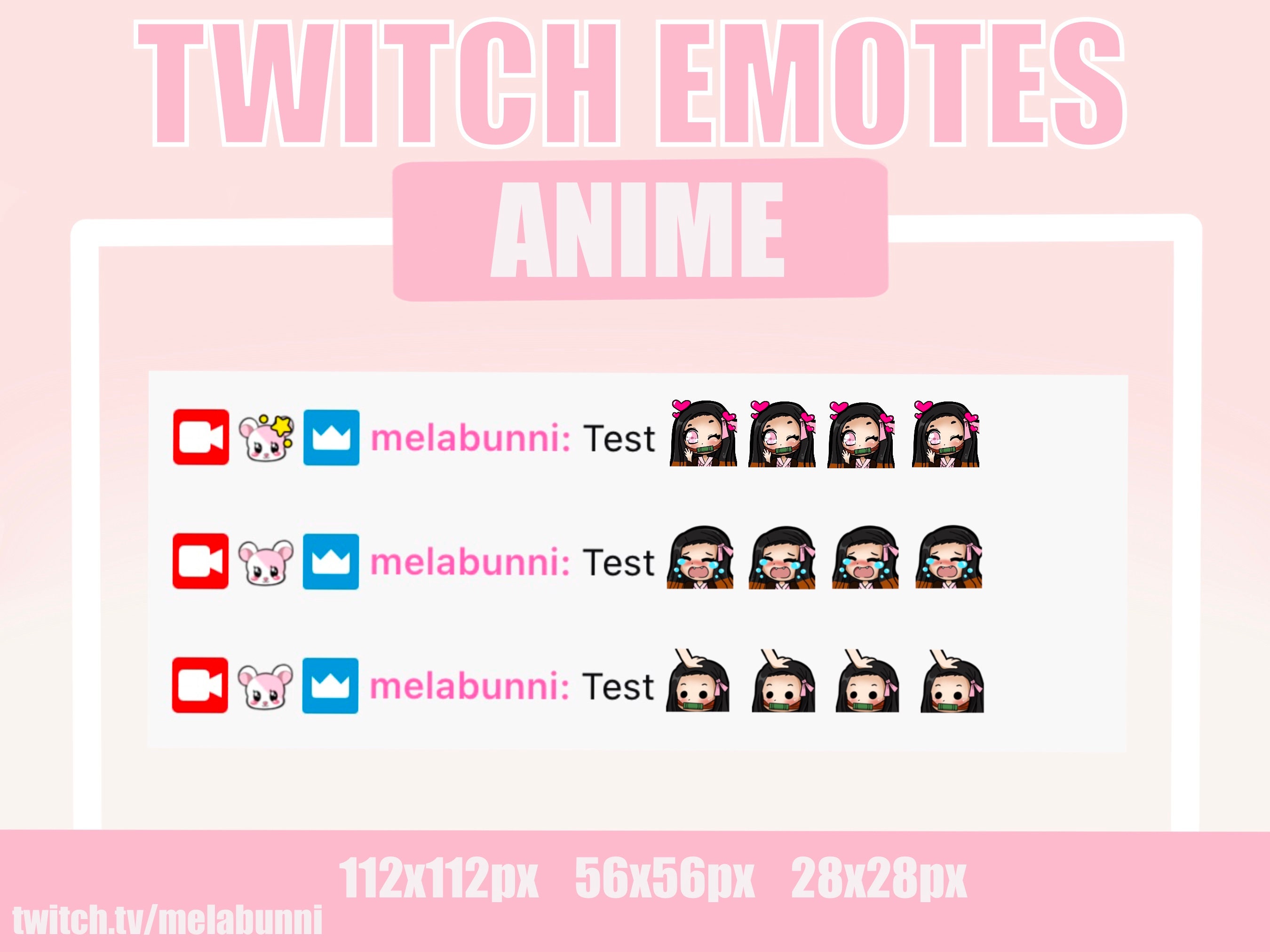 Demon Anime Characters Twitch Discord Emote 6x Bundle | Kawaii Chibi Cute