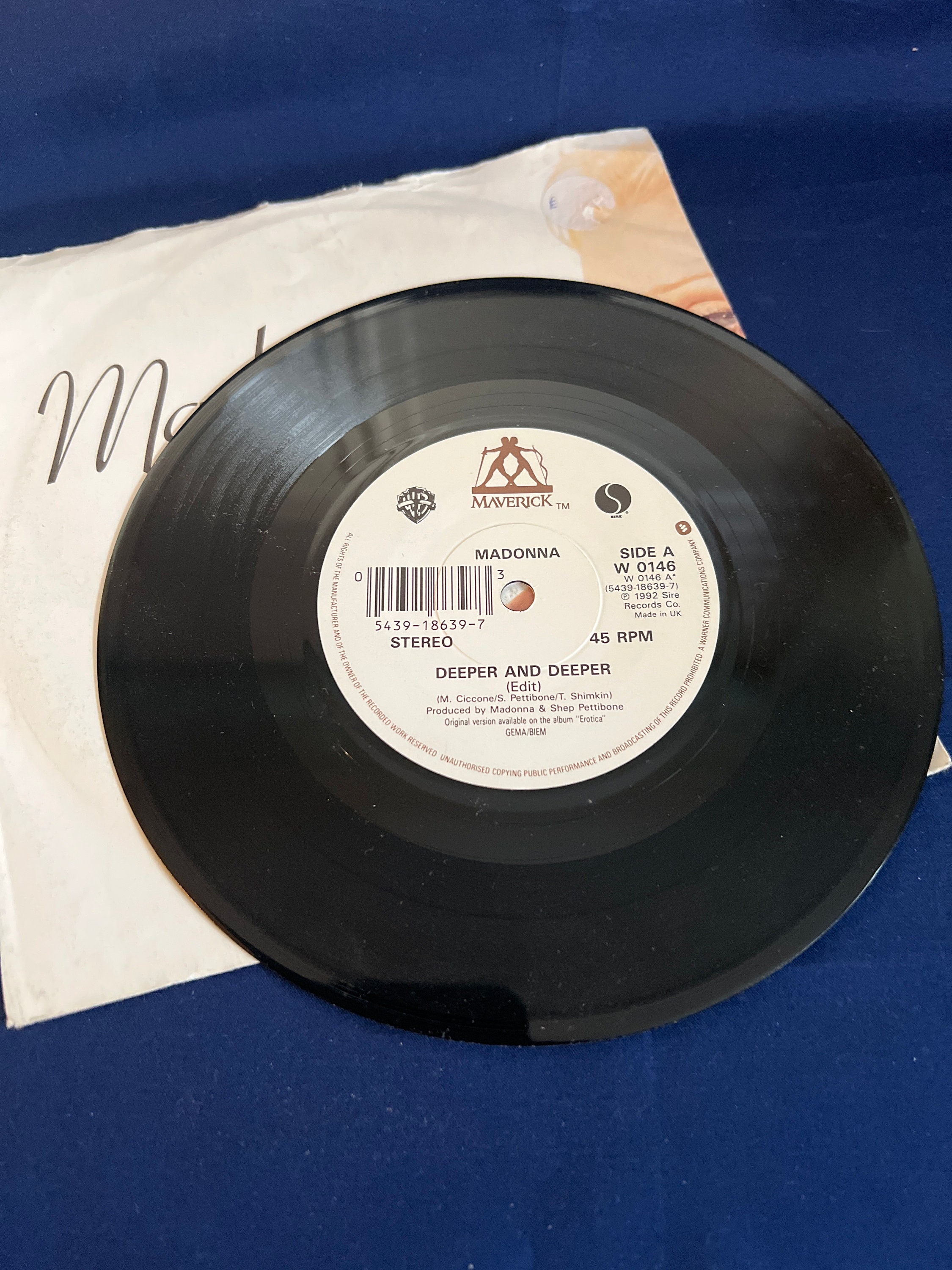 Madonna, Deeper and Deeper, Vintage Vinyl 7” Single Record - Etsy