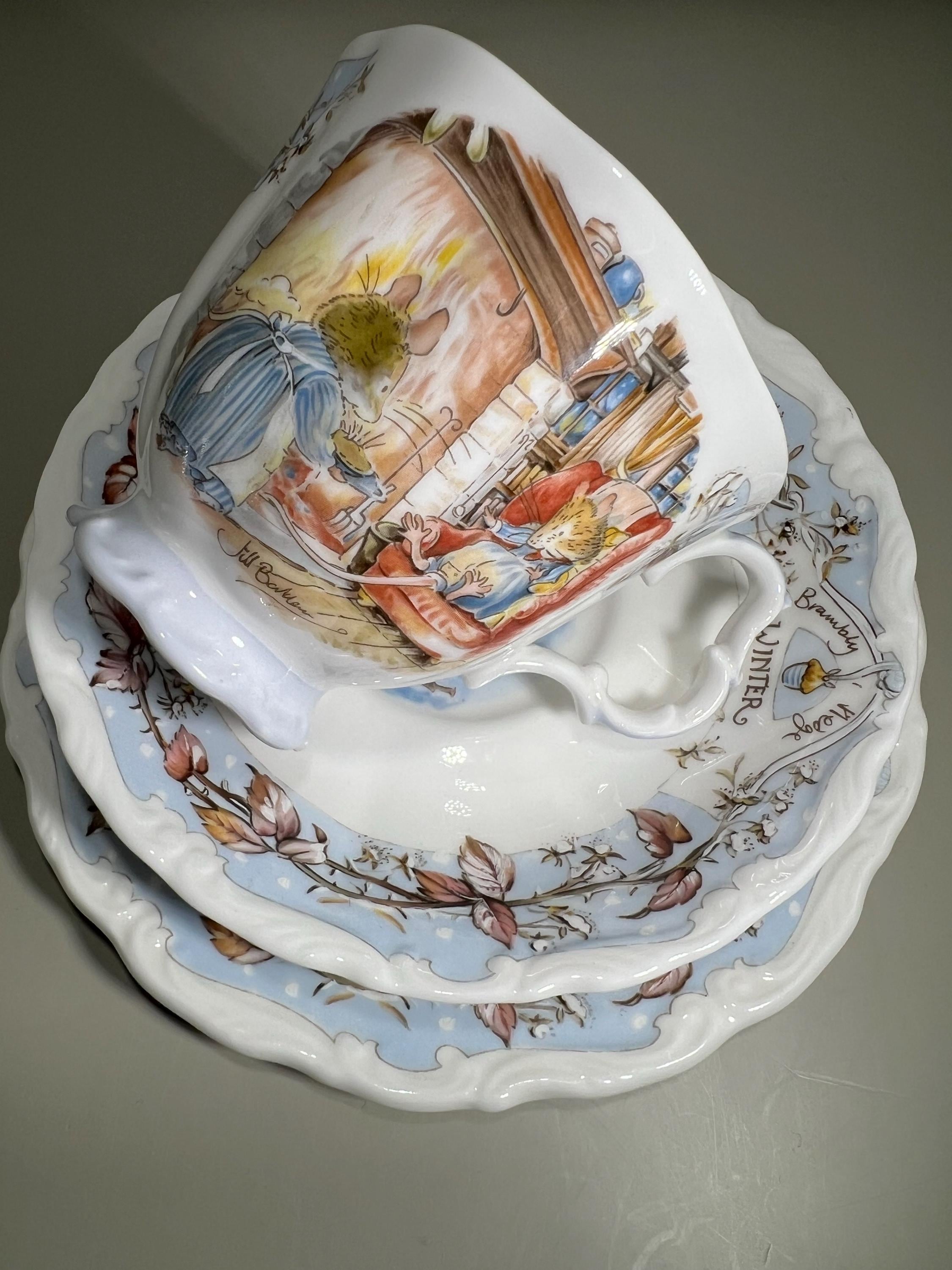 Vintage Full Size Brambly Hedge Trio, Teacup, Saucer & Plate by
