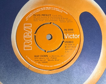 Elvis Presley, Way Down, vintage vinyl 7” single record