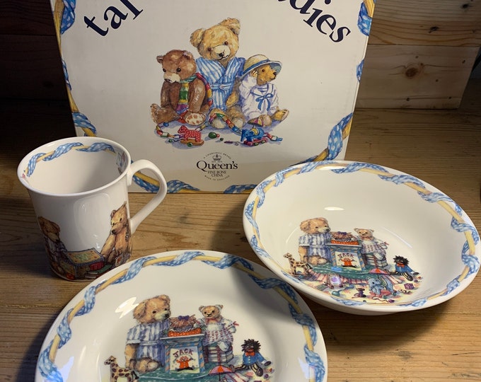 Tales of Teddies, Queens Fine Bone China Breakfast Set Etsy