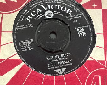 Elvis Presley, Kiss Me Quick, sencillo de vinilo vintage de 7”