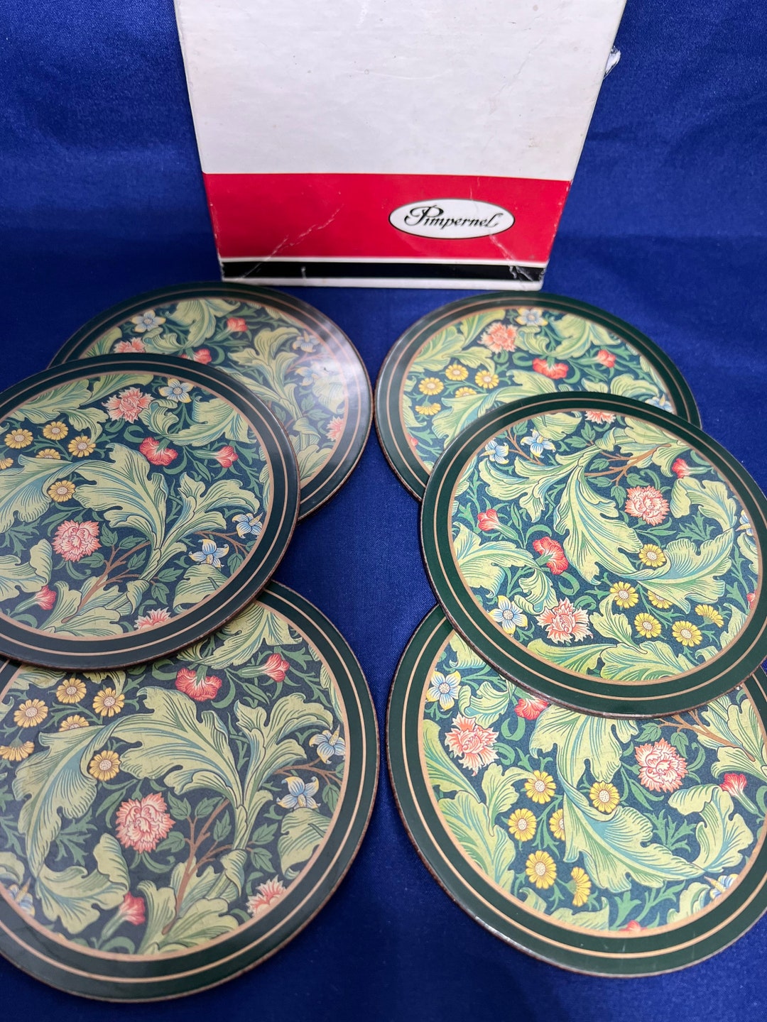A Set of Six Pimpernel Coasters Etsy UK