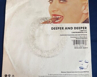 Madonna, Deeper and Deeper, Vintage Vinyl 7” Single Record - Etsy
