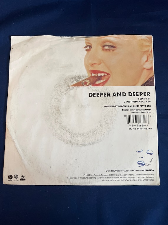 Madonna, Deeper and Deeper, Vintage Vinyl 7” Single Record - Etsy
