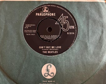 The Beatles, Can't Buy Me Love, 7” Vintage Vinyl Record - Etsy