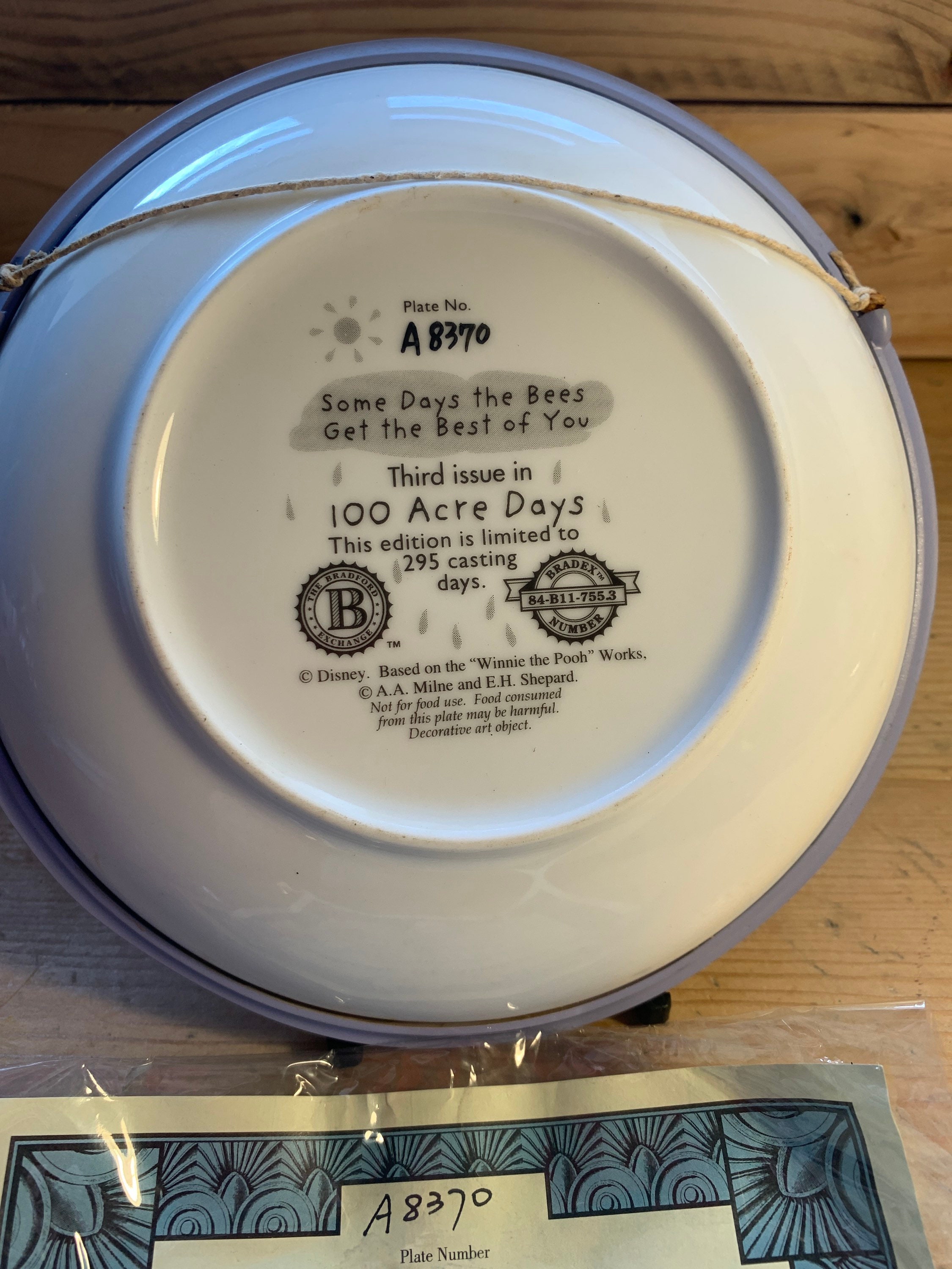 Disney Winnie the Pooh Collectors Plate - Etsy