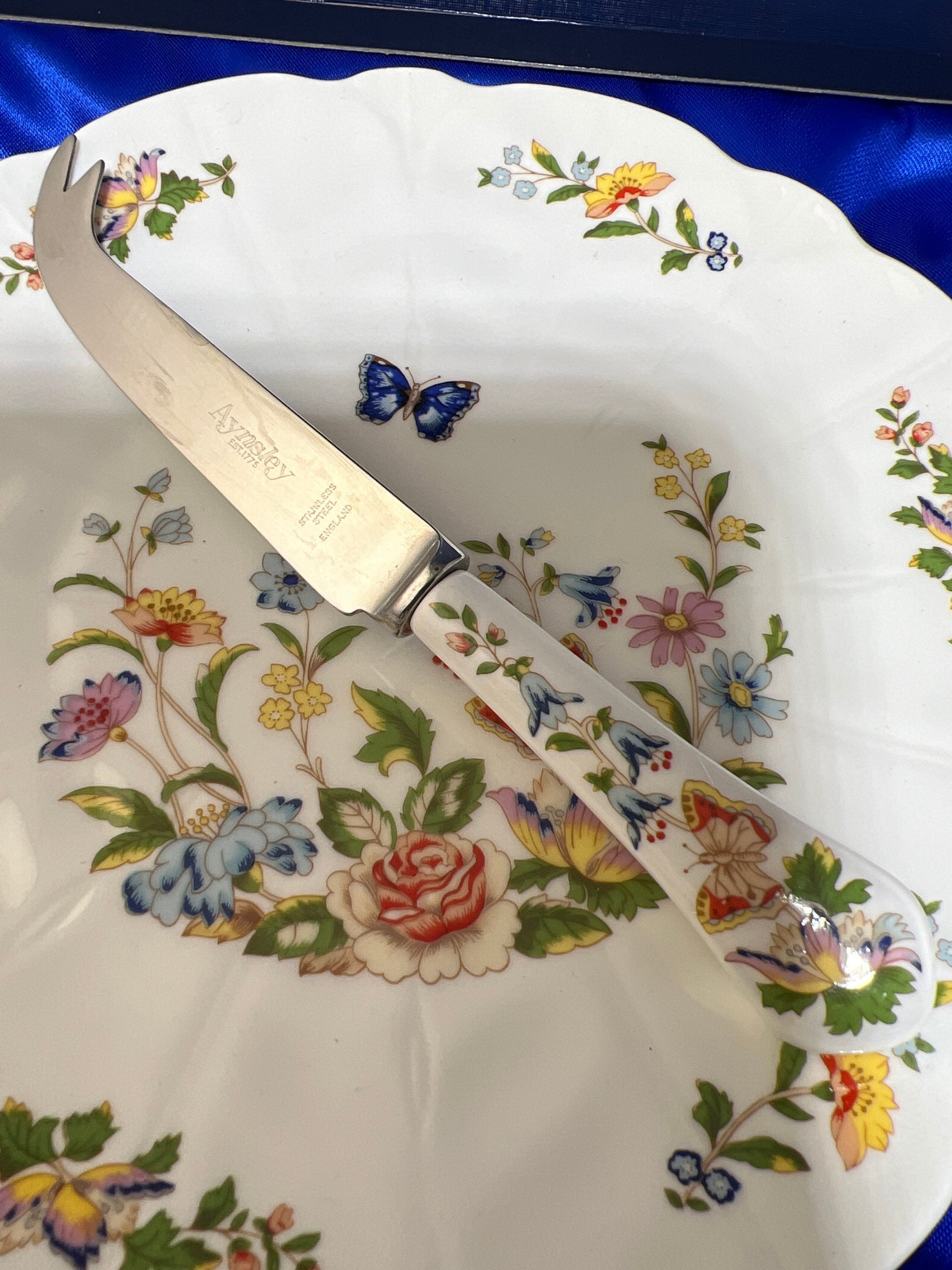 Vintage Aynsley, Cottage Garden, Cheese Plate and Knife - Etsy