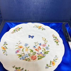 Vintage Aynsley, Cottage Garden, Cheese Plate and Knife