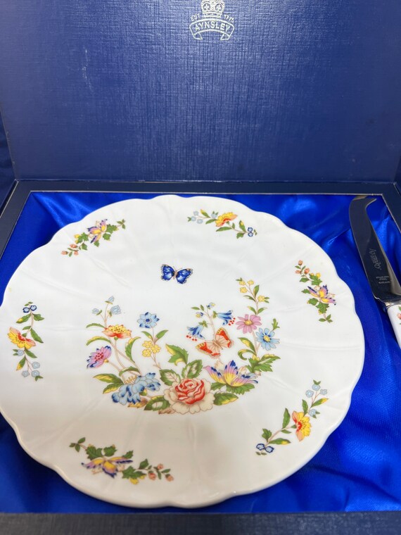 Vintage Aynsley, Cottage Garden, Cheese Plate and Knife - Etsy