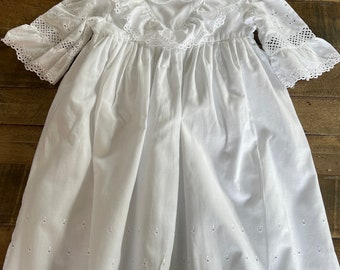 Vintage Cotton and Lace Baby’s Christening Robe