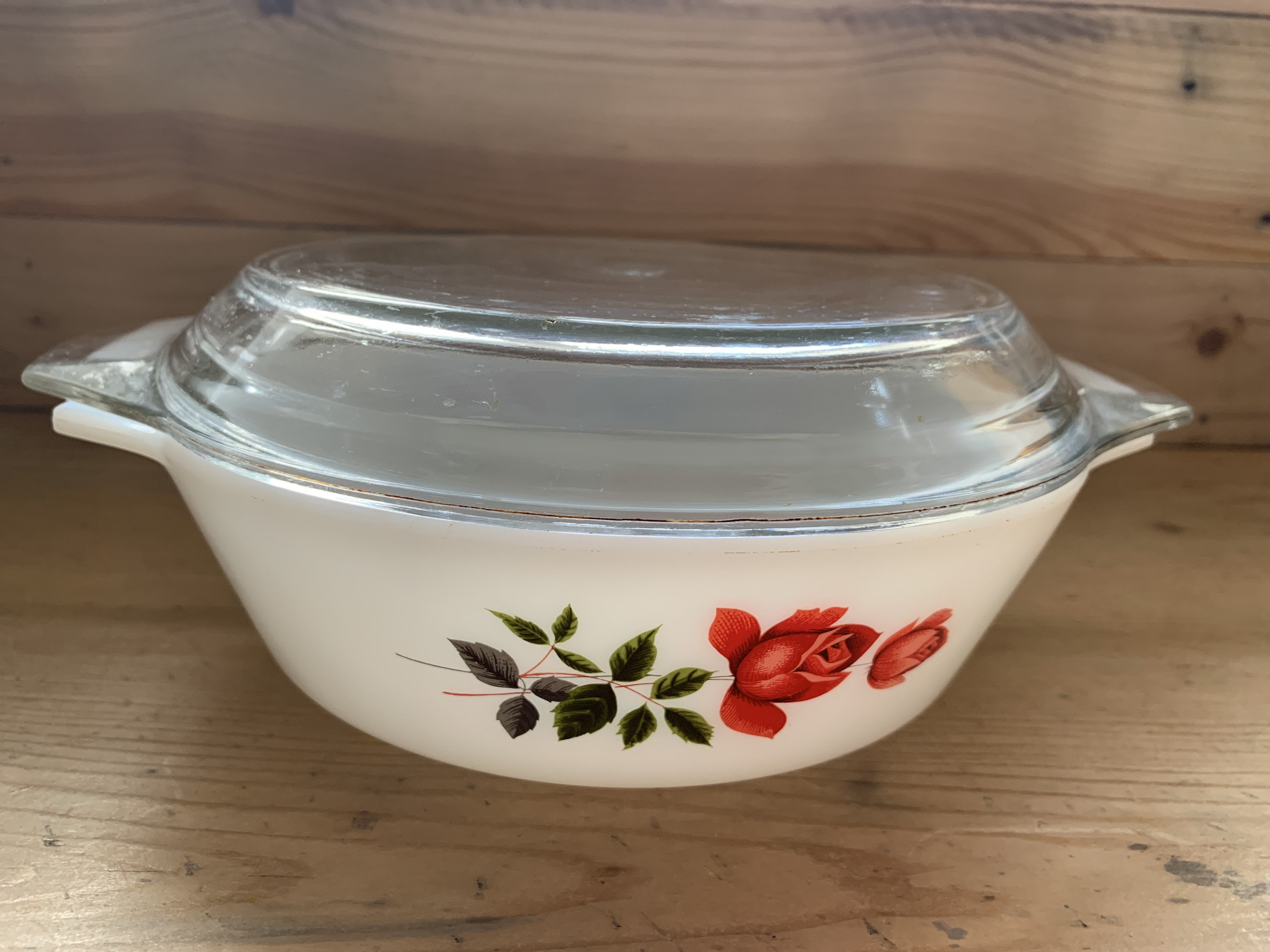 Antique pyrex casserole dishes