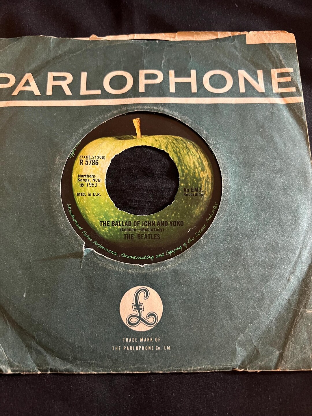 The Beatles, the Ballad of John and Yoko, Vintage 7” Single Record