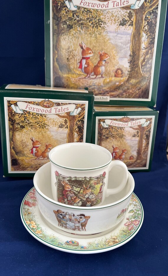 Vintage Villeroy & Boch Foxwood Tales Three Piece Childs Set Etsy